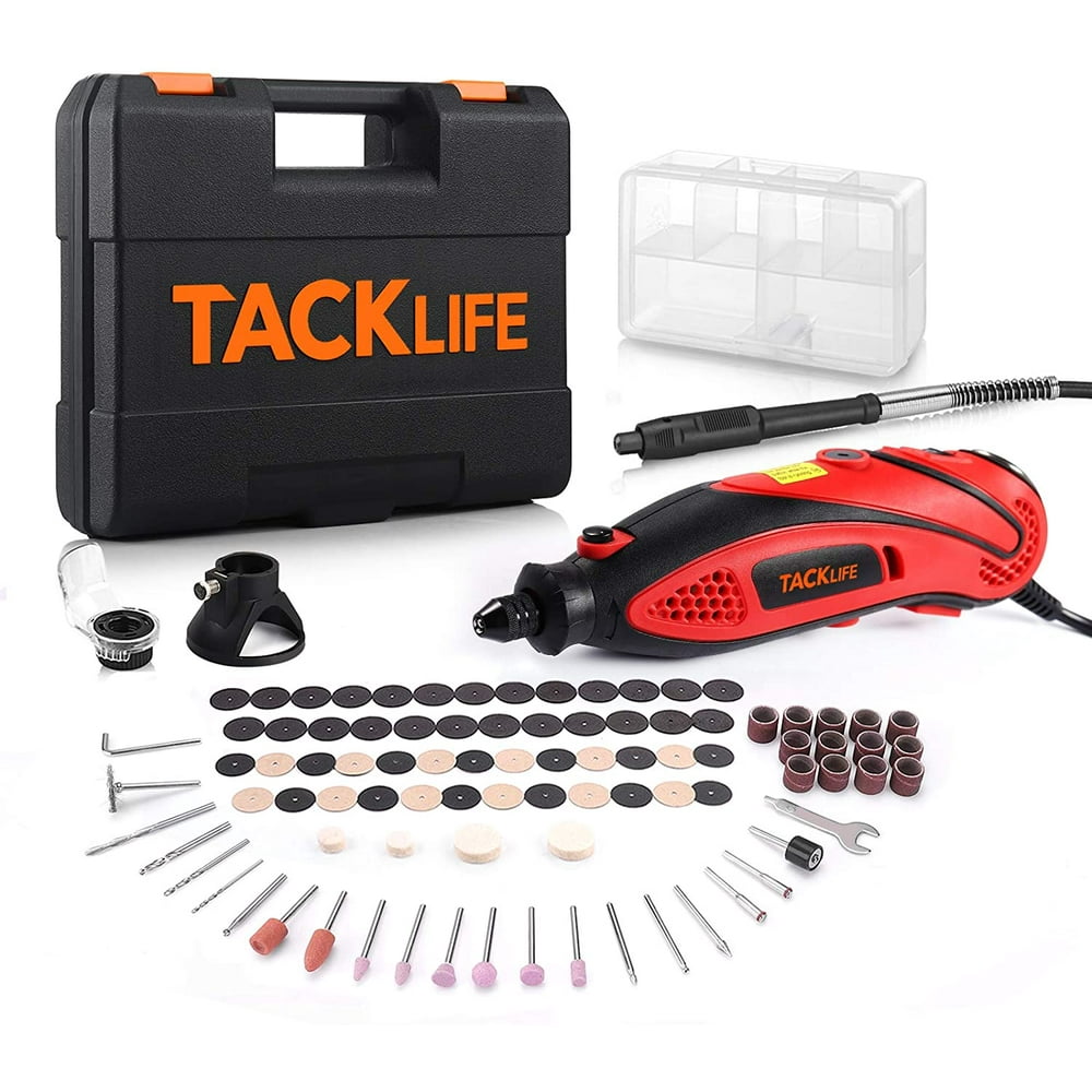 TACKLIFE Rotary Tool Kit with MultiPro Keyless Chuck and Flex Shaft