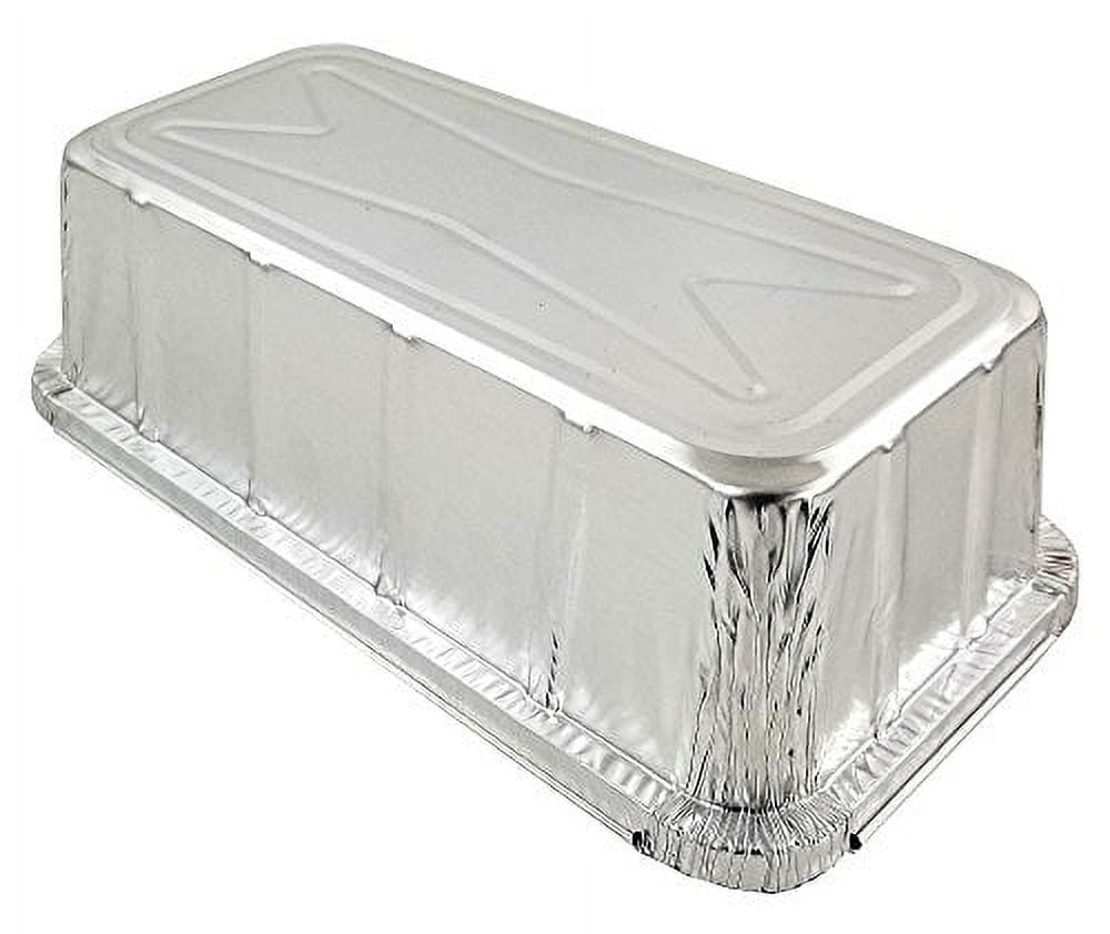 Pactogo 2 lb. Aluminum Foil Loaf/Bread Pan Tins w/Foil Board Lid (Pack of 50 Sets)