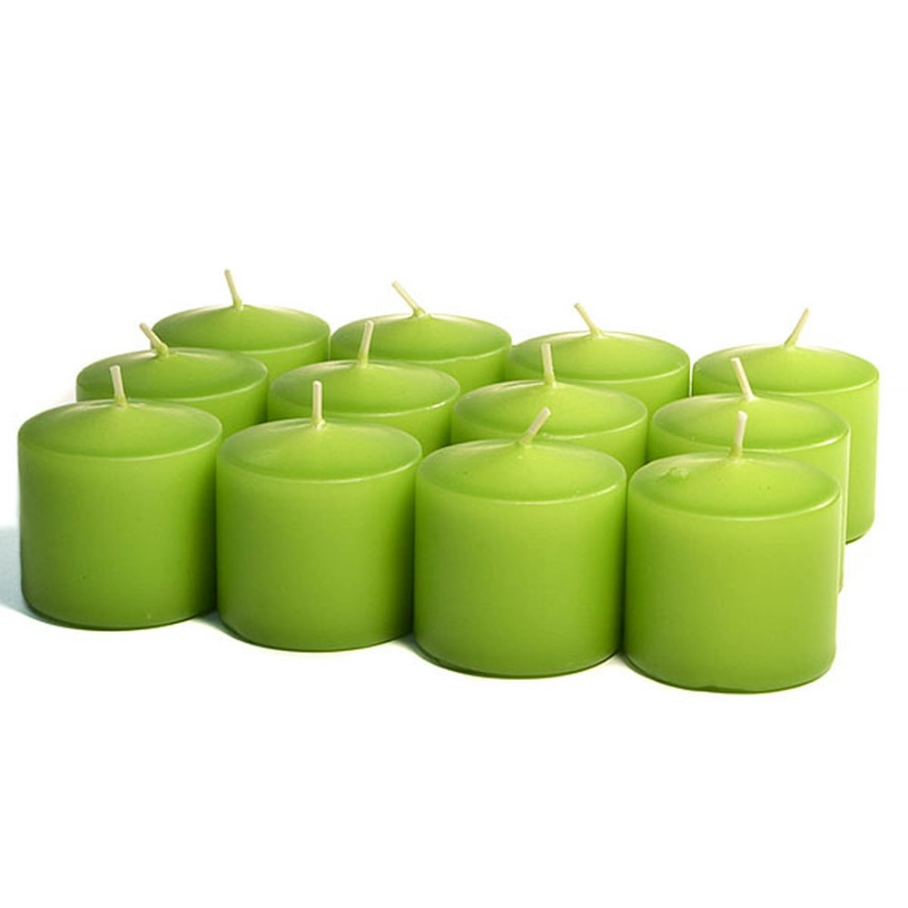 3 Boxes of Unscented Lime Green Votives 10 Hour Votive Candles Pack 12