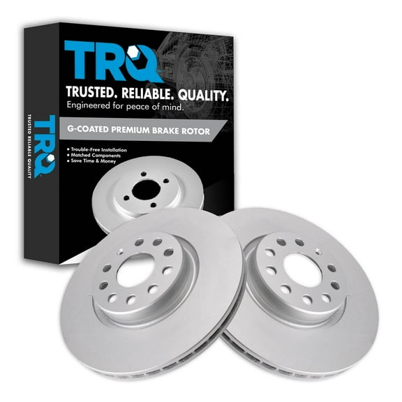 TRQ Front Brake Rotor Set Fits Select 2006-2020 Audi 2005-2020 Volkswagen