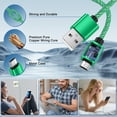 thumbnail image 4 of Micro USB Cable, 2 Pack Charger Block with 6FT USB A to Micro Charging Cable, USB Wall Charger Phone Charger Charger Station Power Base with USB Micro Cable Compatible for Samsung Android, Green, 4 of 7