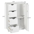 thumbnail image 3 of Ktaxon Wooden Bathroom Floor Cabinet, Side Storage Organizer with 4 Drawers, 1 Cupboard & 2-Shelves, White, 3 of 17