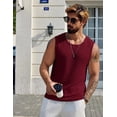 thumbnail image 3 of COOFANDY Waffle Knit Tank for Men Summer Sleeveless Shirt Stretch Textured Basic Tee Shirt Wide Sleeve, 3 of 6