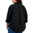thumbnail image 2 of Calvin Klein Jeans Womens Plus Collar Trendy Button-Down Top, 2 of 2