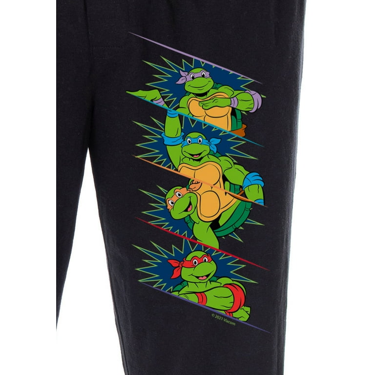 Teenage Mutant Ninja Turtles Mens Pajama Pants Medium Black Graphic Print