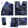 thumbnail image 4 of Mens Luxury Paisley Suit Jacket Gold Shiny Slim Fit Button Down Blazer, 4 of 4