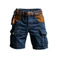 thumbnail image 4 of Aimik Men's Vintage Cargo Shorts with Multi Pocket and Button Summer Heavy Duty Cotton Shorts for Outdoor Camping, 4 of 5