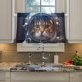 thumbnail image 5 of FREEAMG 24 Inch Length Kitchen Curtains Astronauts Cats 2 Panels Half Window Sheer Curtains Rod Pocket Farmhouse Short Drapes for Bathroom Cafe Basement, 5 of 7