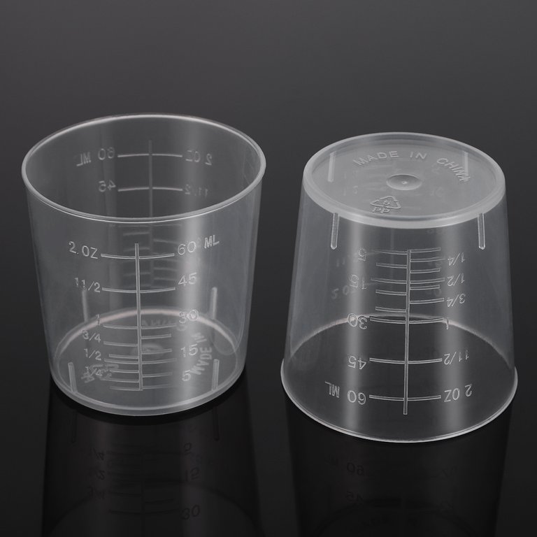 30X Laboratory 60ml Plastic Graduated Measuring Cup Beaker Liquid Cup Container