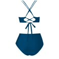 thumbnail image 5 of Women's Swimwear Tankini Set Beach Pool Cover Up Hollow Out Bikini Top With Swim Shorts Conservative Two Piece Bathing Suit Women's Board Shorts Long Tie Bra Swimsuits for Older Women with Sleeves, 5 of 5