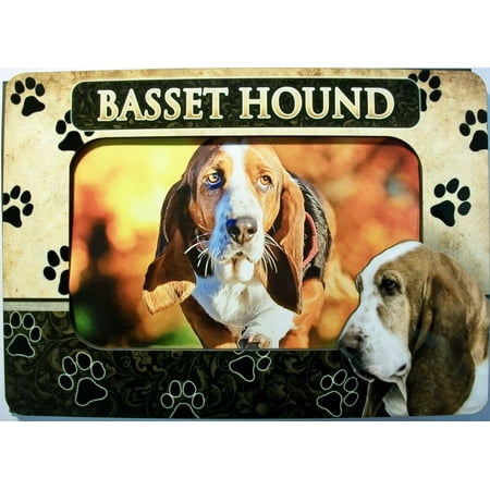 Basset Hound Photo Frame - Basset Hound Dog Breed Picture Frame Fridge Magnet