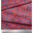 thumbnail image 2 of Soimoi Orange polyester Crepe Fabric Vector Design Damask Fabric Prints By Yard 52 Inch Wide, 2 of 3