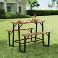 thumbnail image 2 of GVN Outdoor Dining Sets,Patio Dining Sets,Patio Picnic Table Bench Set with Acacia Wood Tabletop and Benchtop, 2 of 11