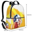 thumbnail image 4 of Lsque Sml Jeffy Pattern Backpack – School Travel Canvas Daypack with Ergonomic Padded Straps, Multiple Compartments & Leather Handle, 4 of 5
