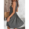 thumbnail image 6 of DOKOTOO Women's Sleeveless V Neck Dress Casual Button A Line Flare Dresses with Pockets Summer Loose Fit Soft Dresses, 6 of 8