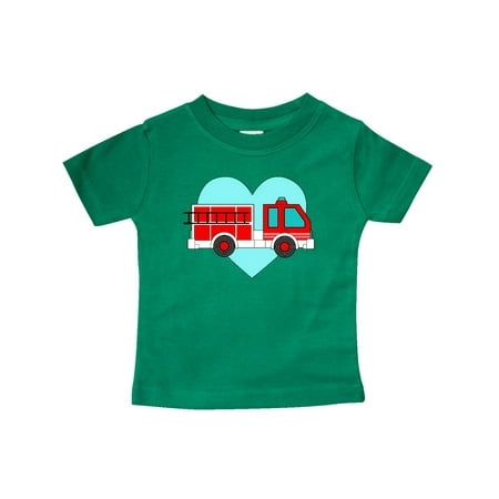 

Inktastic Valentine Fire Truck with Blue Heart Gift Baby Boy or Baby Girl T-Shirt