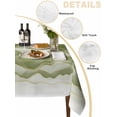 thumbnail image 5 of Sage Green Ombre Rectangle Tablecloth, Modern Moire Abstract Art Luxury Waterproof & StainResistant Tablecloth, Washable Oil-proof Table Cover for Dining/Party/Wedding/Camping/Buffet 60x84 In, 5 of 9