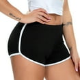 thumbnail image 5 of USSUMA Plus Size Shorts Solid Color Dolphin Pull-on Elastic Waist Compression Hip Lifting Leggings High Waist Sports Fashion Short Pants Loose Fit Flowy Shorts for Running Errands. Black L, 5 of 7