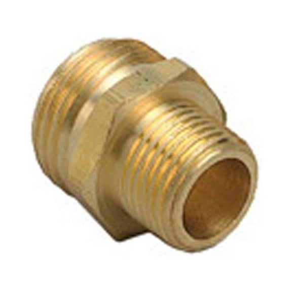 Orbit 3 Pack Brass Hose to Pipe Adapter | 3/4 Inch Male Hose Thread x 1/2 Inch Male Pipe Thread | Connect Water Hose to PVC or Metal Pipe Thread