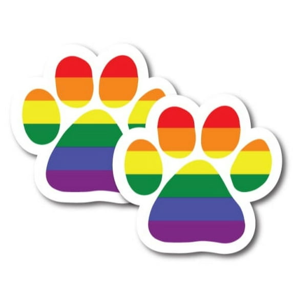 Magnet Me Up Blank LGBTQ Pawprint Magnet Decal, 2 Pack, 5 Inch, Vinyl Automotive Magnet