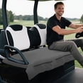 thumbnail image 4 of Bulopur Gray Waterproof Golf Cart Seat Covers Soft Golf Cart Seat Towel Blanket with 4 Front Pockets& Nonskid Bottom Fits for EZGO, Yamaha, Club Car and More 2 Person Seats Club Car, 4 of 8