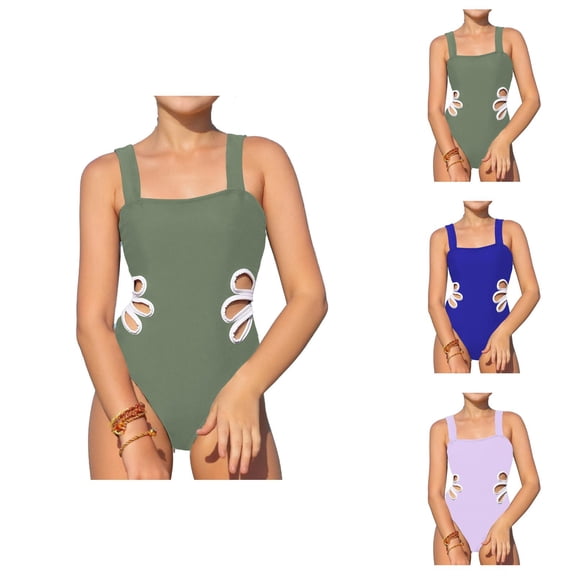 Girls Swimsuit Bathing Suits for Girls Swimwear for Girls Lace Up Beach Style UPF 50 Sun Straps Adjustable for 7 12 Years Old Ocean Pool Summer