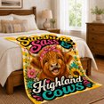 thumbnail image 6 of Sunshine Sass Highland Cows Rustic Farmhouse, Cozy Typography Art Scene, Warm Flannel Blanket for Ranch House and Living Room, Art Lovers Housewarming Gift, Artistic Home Decor, 6 of 7