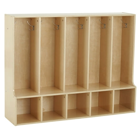 Birch Streamline 5-Section Toddler Coat Locker with Bench