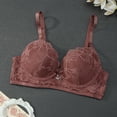 thumbnail image 4 of GEWSEY Women's Backless Comfort Bra Lift T-Shirt Bra Floral Lace Everyday Bras (Brick Red, S), 4 of 8