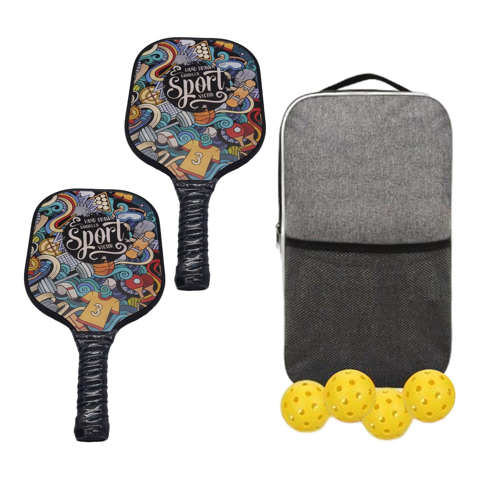 DimyFew , Includes 2 Rackets 4 Balls Lightweight Portable Fiberglass Rackets, Pickleball
