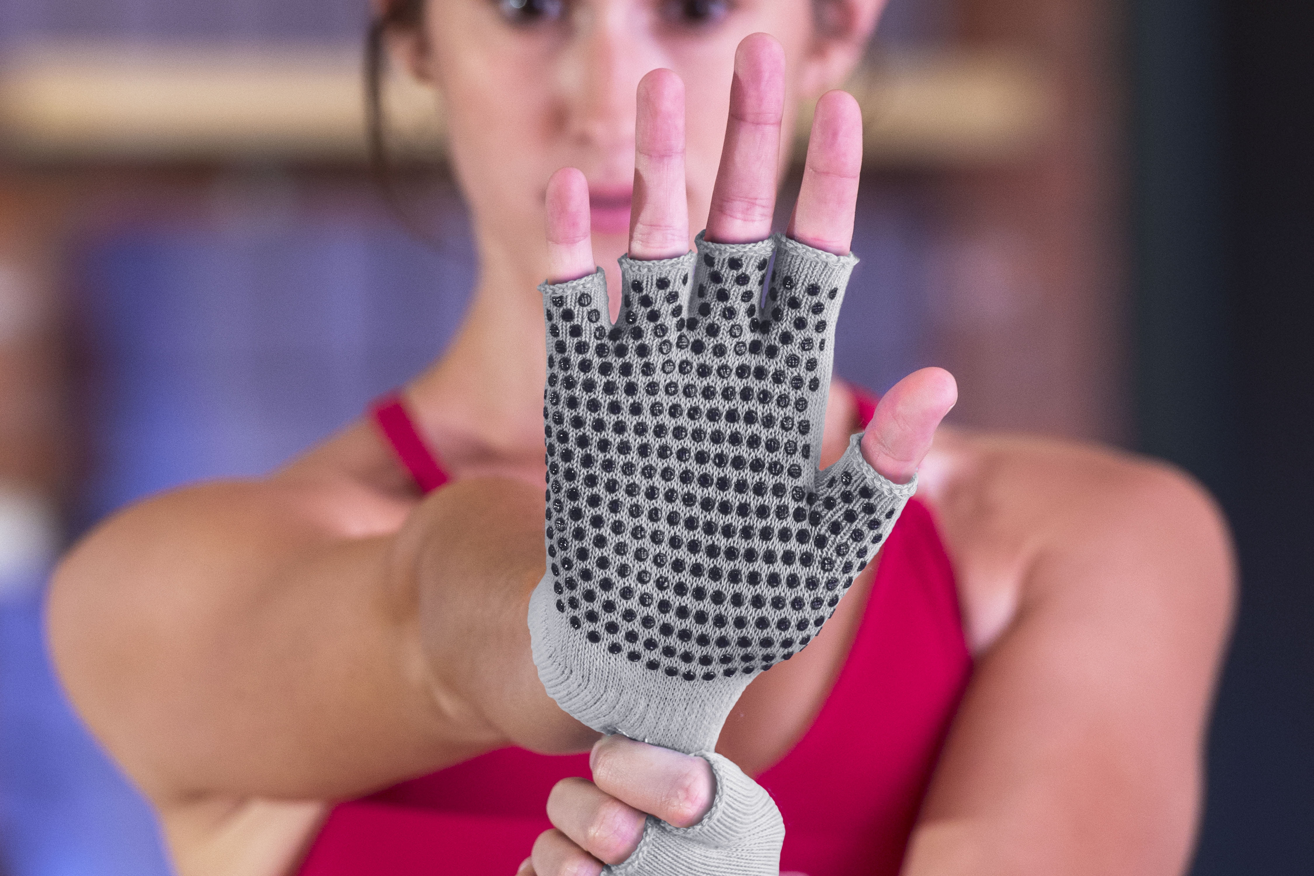 ProSource Grippy Yoga Gloves One Size Fits All Non-Slip Fingerless Design i...
