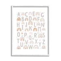 Stupell Industries Pastel Rainbow Alphabet Abstract Painting White Framed Art Print Wall Art, 11 x 14