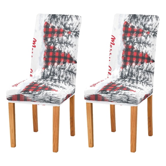 BZSMCE Chairs Slipcovers Dining Chair Covers Red Black Buffalo Plaid Painting Creative Pattern