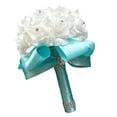 thumbnail image 1 of Kmbangi Artificial Wedding Bride Bouquet Romantic Handheld Bridesmaid Flower with Ribbon, 1 of 9