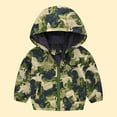 thumbnail image 2 of Zwiiyzr Baby Windbreaker Jacket Toddler Kids Boys Girls Windproof Jacket Trendy Cute Cartoon Flowers Car Pattern Hooded Coat Rain Coat Baby Clothes Olive Green, 2 of 4