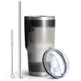thumbnail image 2 of 30oz Black and Grey Abstract Art Artwork Tumblers Stainless Steel Tumbler with Lid and Straw,Vacuum Insulated Double Wall Travel Tumbler Cups Mug with Cleaning Brush for Coffee,Tea, 2 of 7