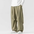 thumbnail image 2 of LMOIPLI Mens Ultra Loose Hip Hop Street Fashion Pants Elastic Waistband Drawstring Wide Leg Cargo Pant Baggy Harem Pant Green XL, 2 of 7