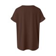 thumbnail image 5 of TTUHYWXI Womens Oversized T Shirts Crewneck Short Sleeve Summer Athletic Tees Shirt Loose Fit Y2K Tops (Brown, L), 5 of 7