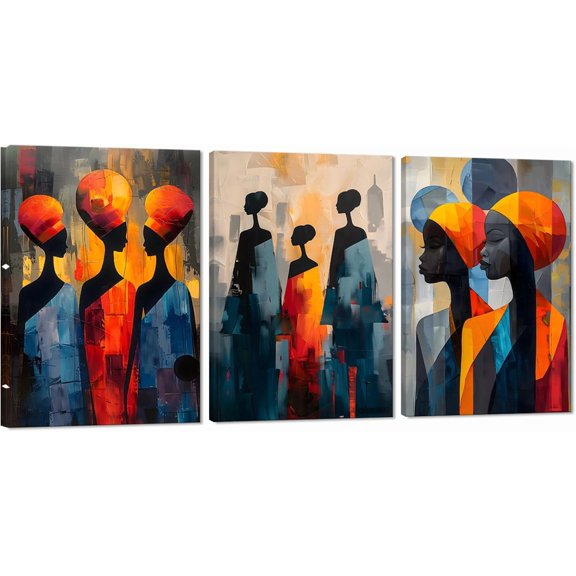 FCCUYE Canvas Wall Art Painting African Woman Pictures Modern Gold Black Woman Holding Gold Jewelry Posters Prints Artwork Home Decor for Living Room Bedroom Office d - 12"x16"x3pcs