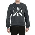 thumbnail image 2 of Wild Bobby, Lake Cross Paddles, Unisex Crewneck Graphic Sweatshirt, Charcoal, Large, 2 of 4