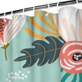 thumbnail image 4 of Floral Shower Curtain Watercolor Botanical Bathroom Decor Rustic Flower Design Fabric Bath Curtain for Tub Country Style Home Accessories with Hooks，72x84in(180*210cm), 4 of 5