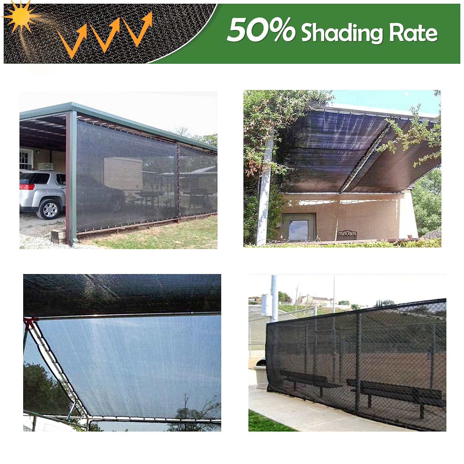 WeGuard Sun Mesh Shade 6 ft x50 ft Netting with UV Resistant
