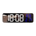thumbnail image 1 of Naiovety Reloj digital LED grande - Alimentado por opciones de ubicación Temporizador de temperatura 15 grande Negro+Blanco+Azul Type3 NO3, 1 of 6