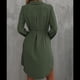 thumbnail image 4 of Vestido Camisero de Larga con Botones para Mujer, Informal, Holgado, con Cintura Ajustable y de . Verde XL, 4 of 10