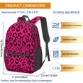 thumbnail image 3 of Black and Pink Leopard Print 17" Waterproof Oxford School Backpacks for Teens, S-Shape Padded Straps, for School, Travel, Hiking, Camping, 3 of 5