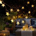 thumbnail image 5 of HESHENG Solar String Lights Star Outdoor 50LED, 8 Modes Solar Powered Fairy Lights, Waterproof Garden Christmas Tree Home Party Holiday Decor, Warm White, 5 of 10