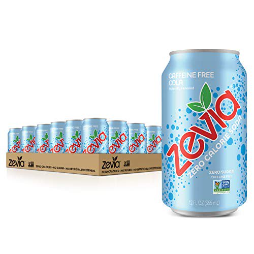 Zevia Zero Calorie Soda, Caffeine Free Cola, 12 Ounce Cans (Pack of 24