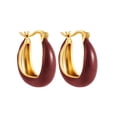 thumbnail image 2 of PULABO Women 18k Gold Plated Hoop Earrings U-shaped earring Bride Wedding Engagement Jewelry Gifts, 2 of 10