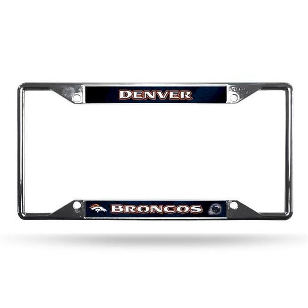 Cadre de Plaque d'Immatriculation Denver Broncos Chrome EZ View