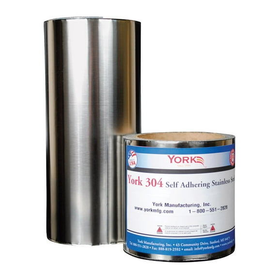 York 304 Self Adhering SS 6 in. W x 600 in. L Stainless Steel Flashing Silver